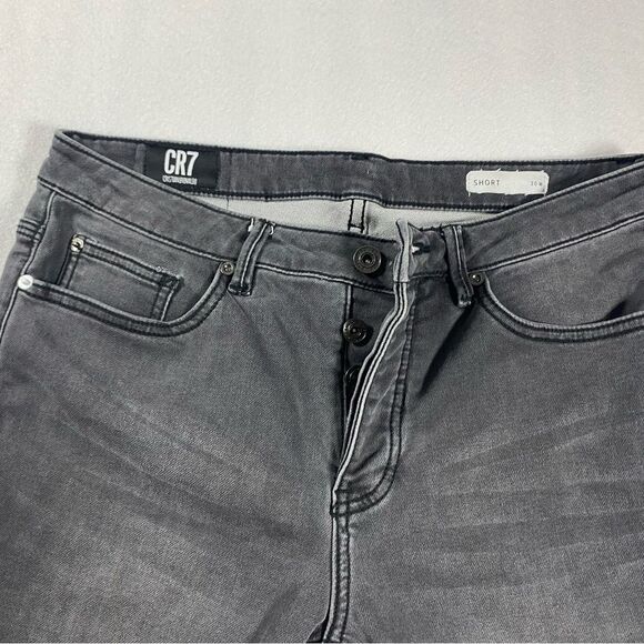 Mens CR7 Cristiano Ronaldo Denim Jean Shorts Waist Size 30 stretch 9” Inseam - Picture 6 of 10